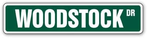 WOODSTOCK Street Sign hippie peace 60's signs New | Indoor/Outdoor | 24" Wide Plastic Sign