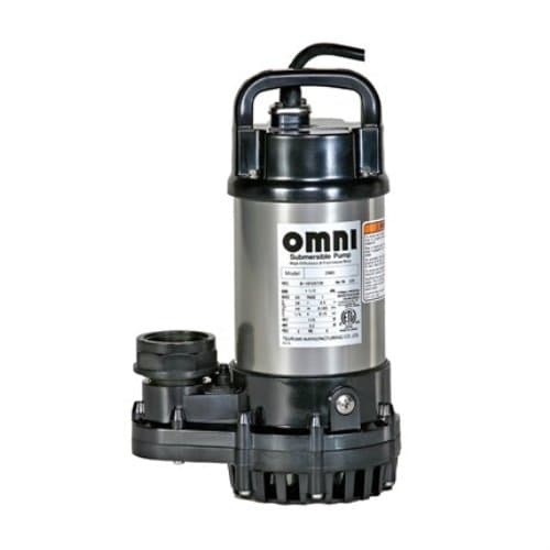 Tsurumi 2OM (OM-3) 1/5hp, 115V, Submersible Pond & Waterfall Pump, Stainless Steel, 2640 GPH, 1.5" Discharge