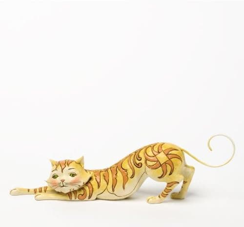 Enesco Jim Shore Heartwood Creek Stretching Tabby Cat Figurine, 3-Inch