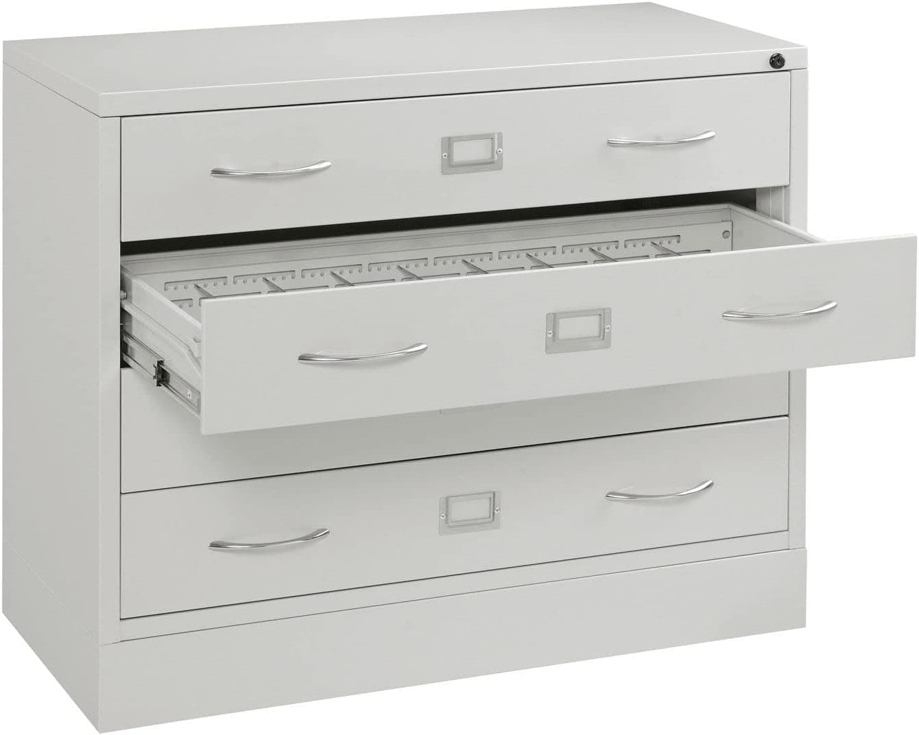 Global Industrial 37" W Media Cabinet, 4 Drawer, Putty