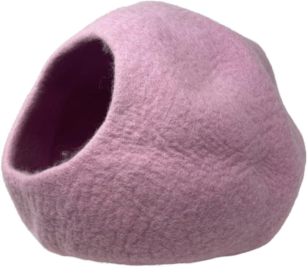 iPrimio 100% Natural Wool Eco-Friendly Cat & Kitten Cave Bed - Cozy House Indoor Bed for Cats & Kittens - Pet Felt Cat Cave, Cushion, Cov…