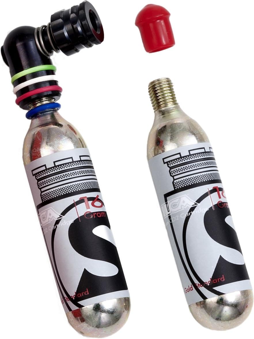 SILCA EOLO III CO2 regulator head with qty 2 16g CO2 cartridges with protective helmet