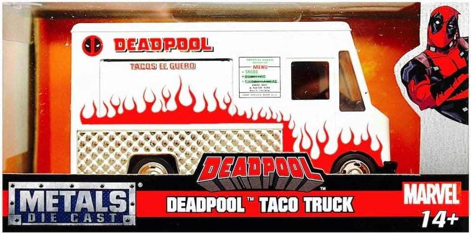 DIECAST Toys CAR JADA 1:32 W/B - Metals - Marvel - Deadpool Taco Truck White 99800-MJ