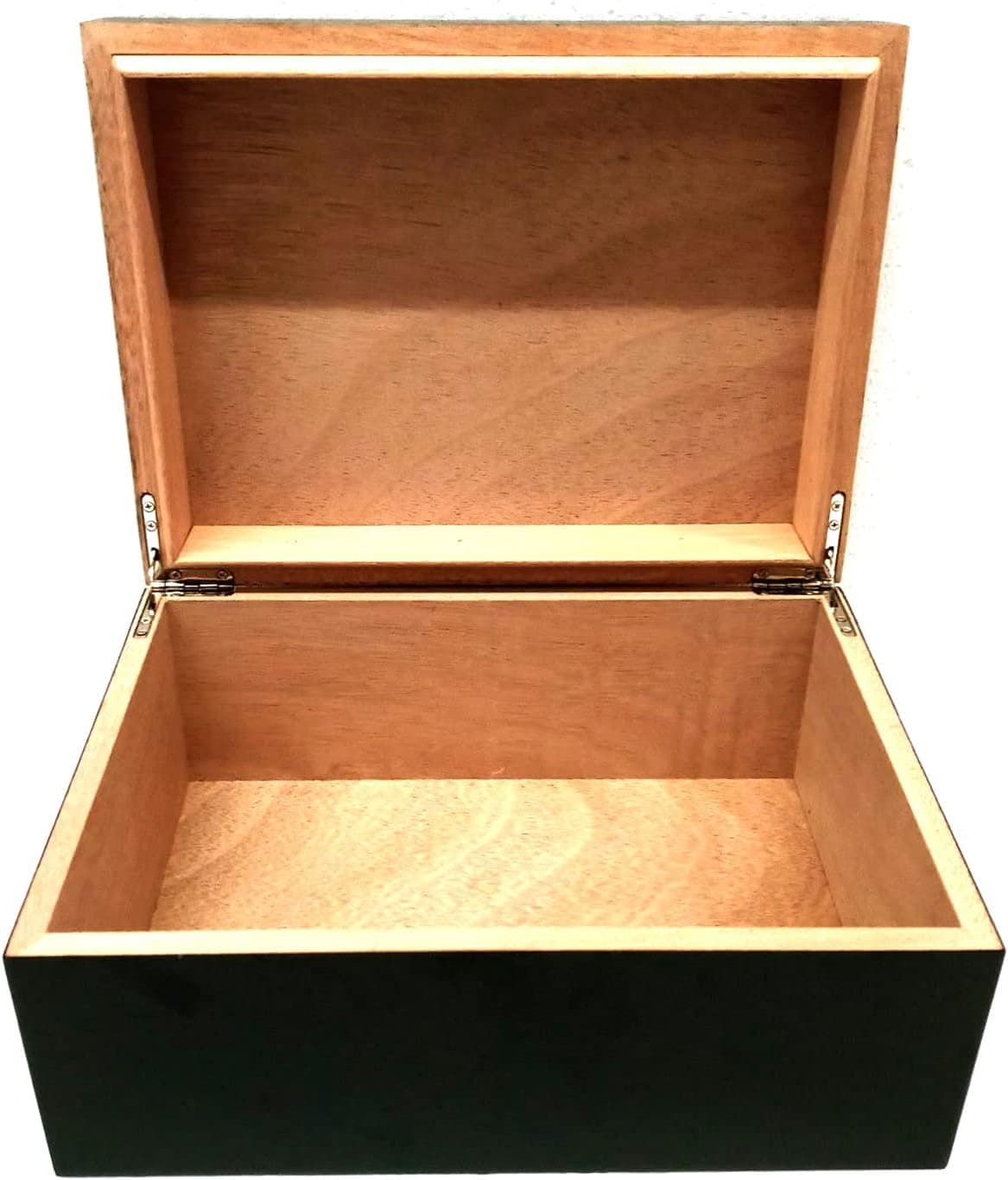 FESS Products 10.75"x 8" Wooden Storage Box for home with Hinged Lid - Decorative boxes with lids - Store Jewelry, Toys, and Large Premiu…