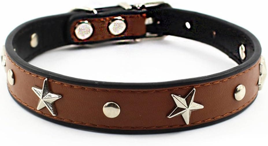 JIngwy Colorful Personalized Design Skull/Rivet/Star Puppies Cats Collar 9 Colors Optional Red/Yellow/Black/Brown/Pink/Green/Orange/Rose…