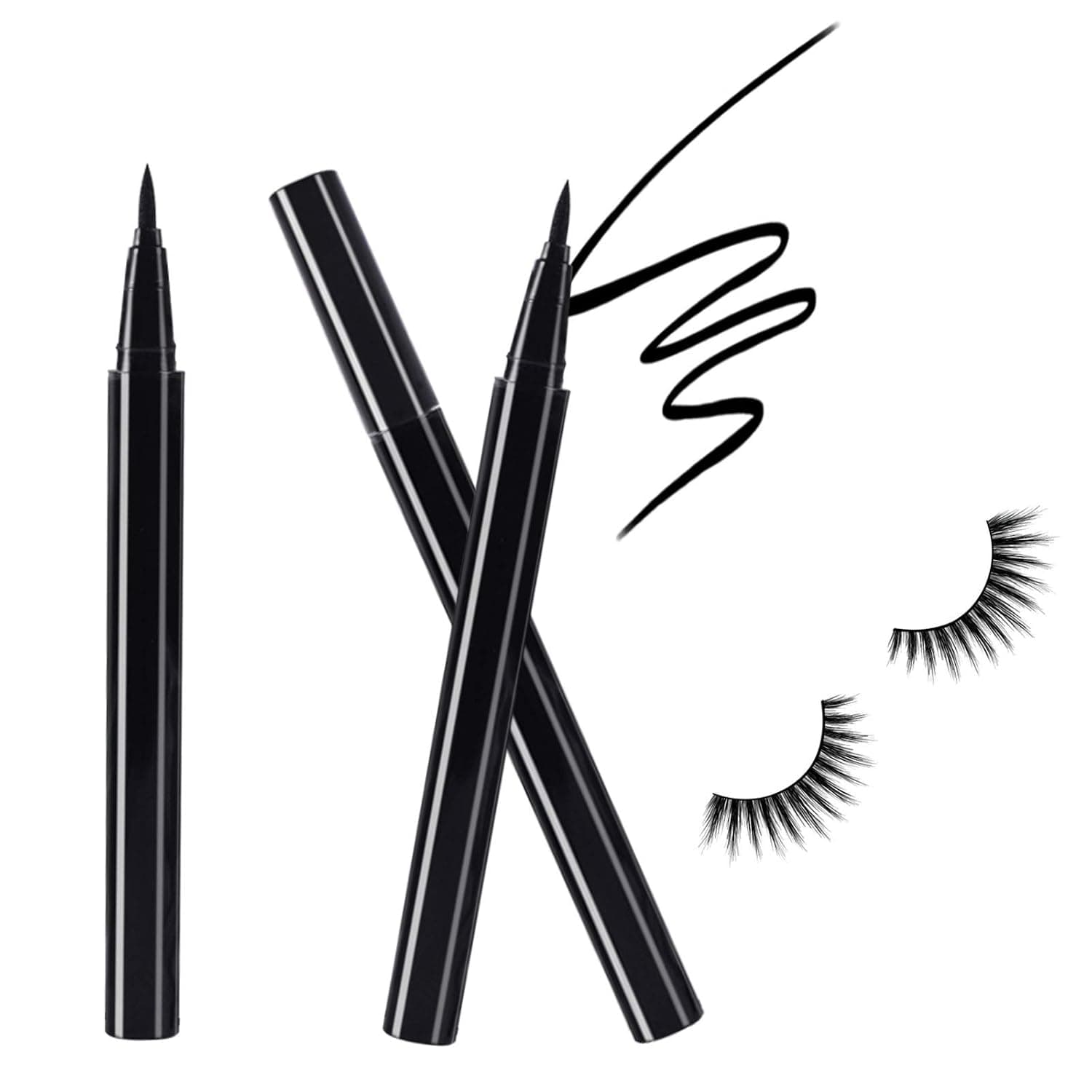 Magic Self-Adhesive Eyeliner, Waterproof Black Liquid Sticky Eyeliner for Eyelashes Extension, Long Lasting and No Glue Needed for Women…