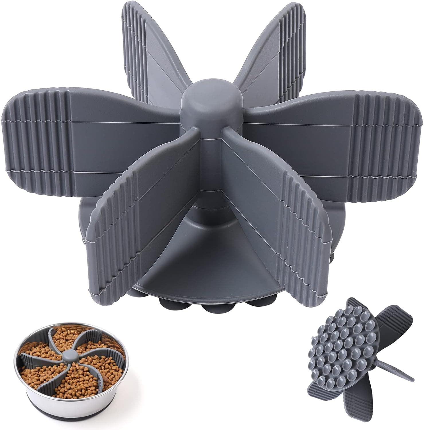 Slow Feeder Dog Bowls Insert - Slow Feeder Insert with 38 Strong Suction Cups, Dog Slow Feeder for Small, Medium, and Large Breed Dogs or…