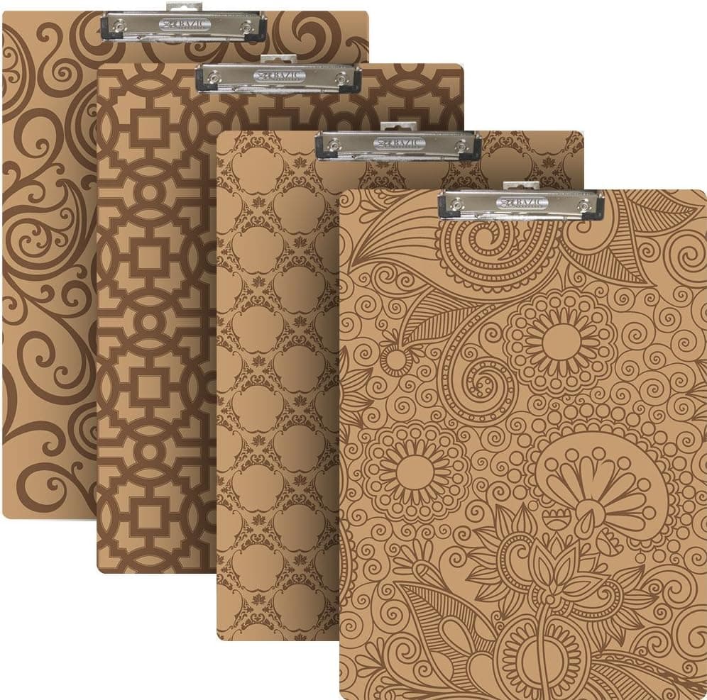 BAZIC Standard Size Pattern Hardboard Clipboard with Low Profile Clip, Case of 24 (1809-24)