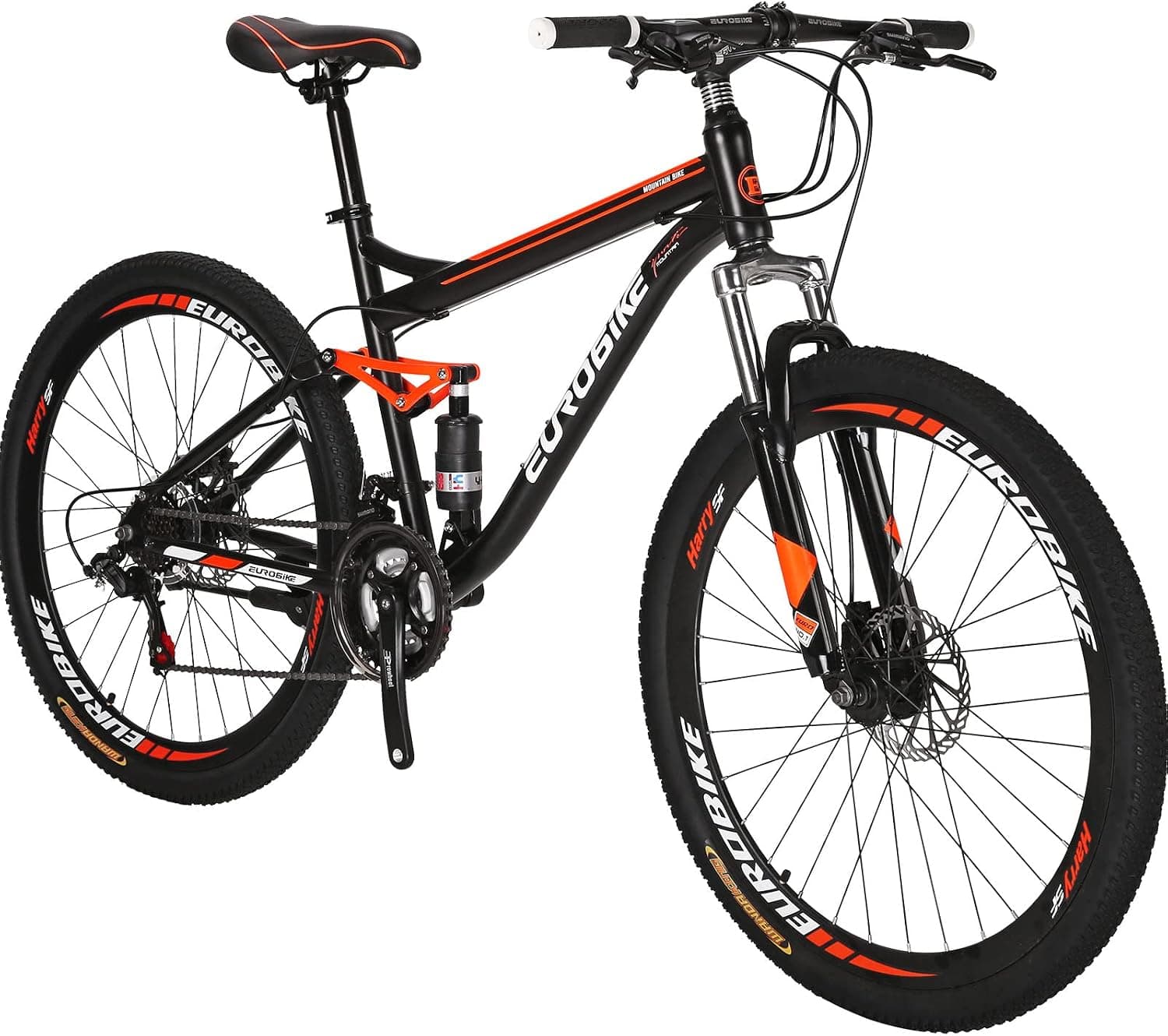 EUROBIKE Mountain Bike,21 Speed Full Suspension Mountain Bike, 27.5" Mens or Women Bicycle,27.5 Mountain Bikes for Adult(E7 3 Spoke mag W…