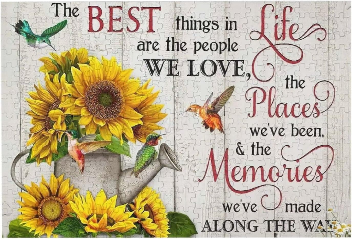 Sunflower Hummingbird Fashion Puzzle Sunflower Hummingbird Wooden Jigsaw Puzzles for Adult Teenagers Leisure Fun Game Toy Suitable for Fa…