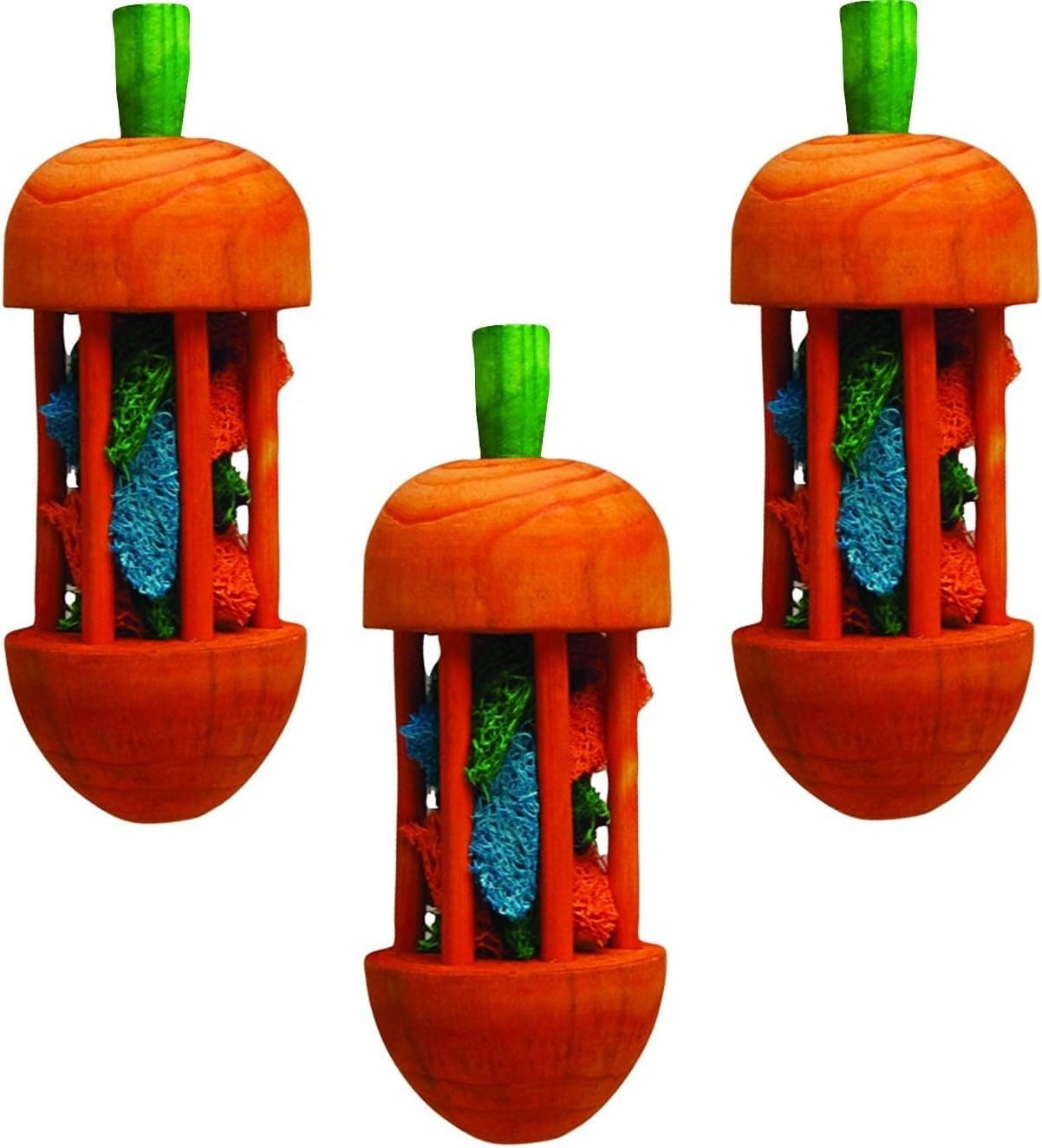 Kaytee 3 Pack of Carrot Carousel Chew Toys, Large, for Rabbits and Other Small Animals
