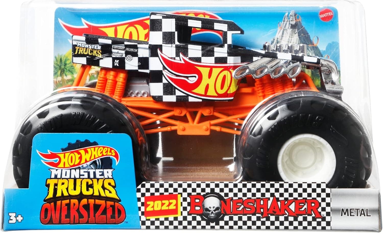Hot Wheels Monster Truck 1:24 Scale 2022 Bone Shaker It All Vehicle with Giant Wheels for Kids Age 3 to 8 Years Old Great Gift Toy Trucks…