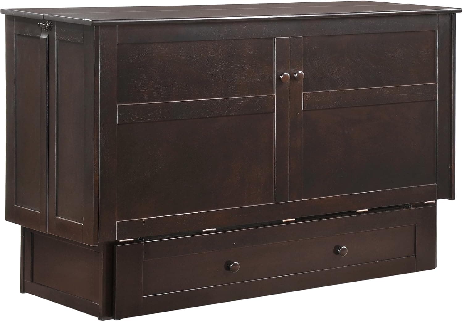 Night & Day Furniture MUR-CLV CH and MND-GMF-TRI-QEN Murphy Cabinet Bed with Mattress, Queen, Chocolate