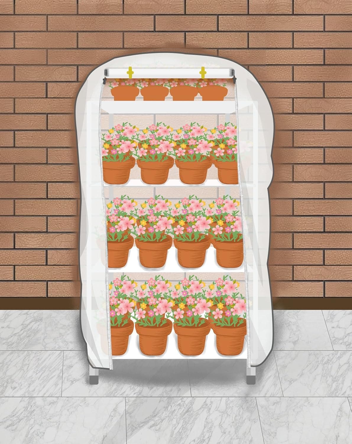 Agfabric Plant Cover Warm Worth Frost Blanket 1.5oz 96"x84"x30" Shrub Jacket,3D Cube Plant Cover with Zipper for Season Extension&Frost P…