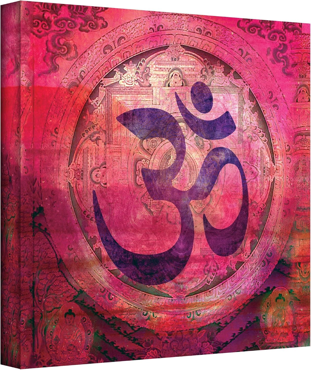 ArtWall Elena Ray Om Mandala Gallery-Wrapped Canvas Art, 14 by 14-Inch
